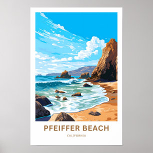 Pfeiffer Beach California Travel Skriv ut Poster