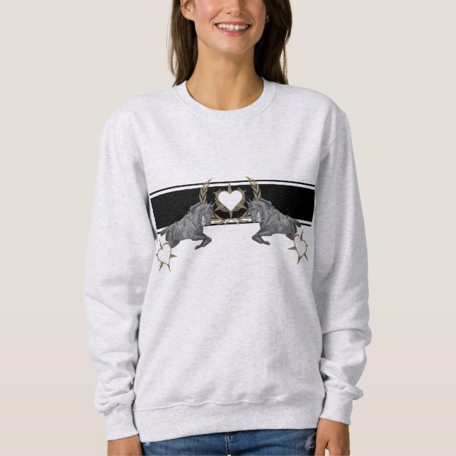 Pferd Horse Heart Laurel wandehrenkranz T Shirt (Framsida)