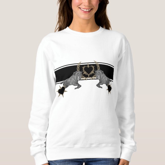Pferd Horse Heart Laurel wandehrenkranz T Shirt (Framsida)
