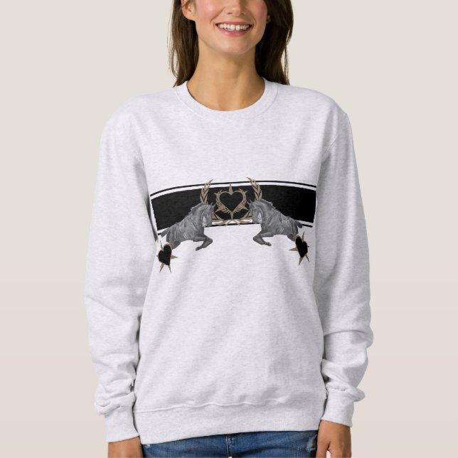 Pferd Horse Heart Laurel wandehrenkranz T Shirt (Framsida)