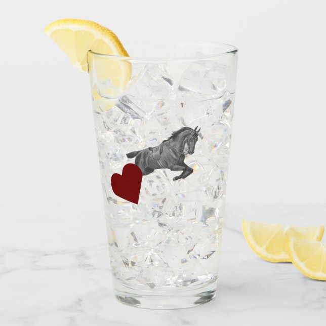 Pferd – Horse neon-pink Glaskopp (Framsida Ice)