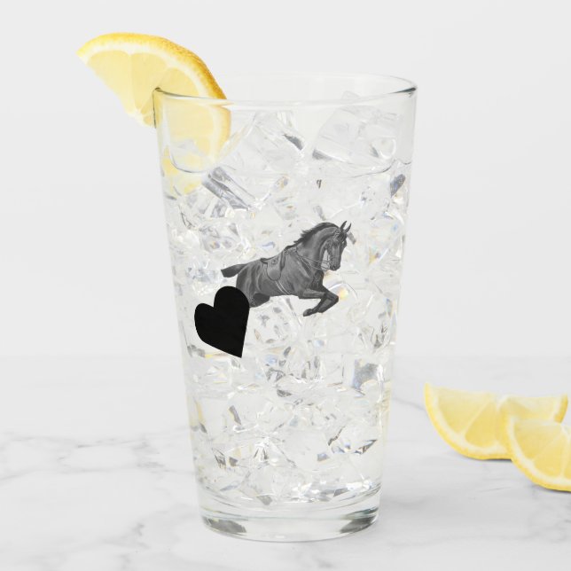 Pferd – Horse neon-pink Glaskopp (Framsida Ice)