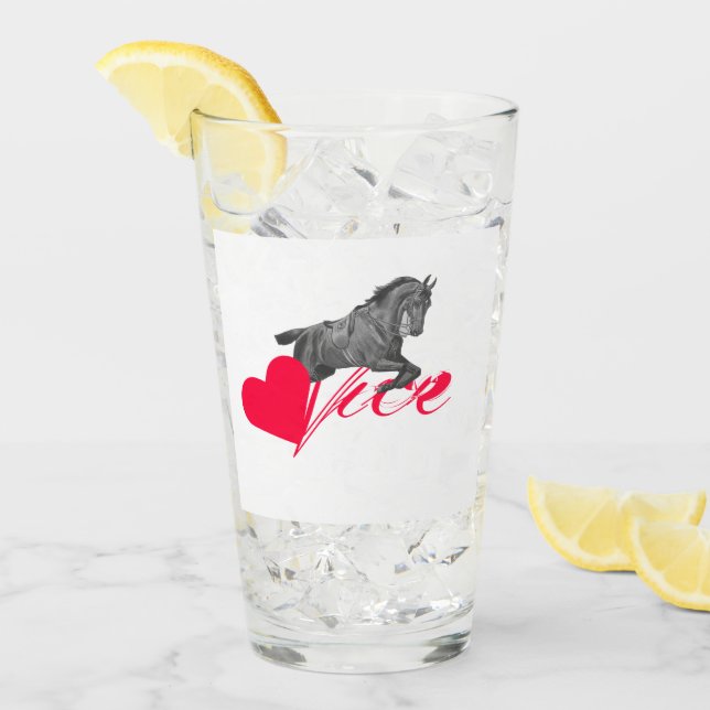 Pferd – Horse neon-pink Glaskopp (Framsida Ice)