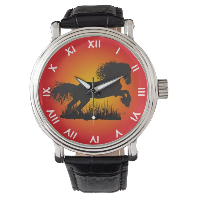 Pferd - Mustang Uhr Armbandsur (Framsida)