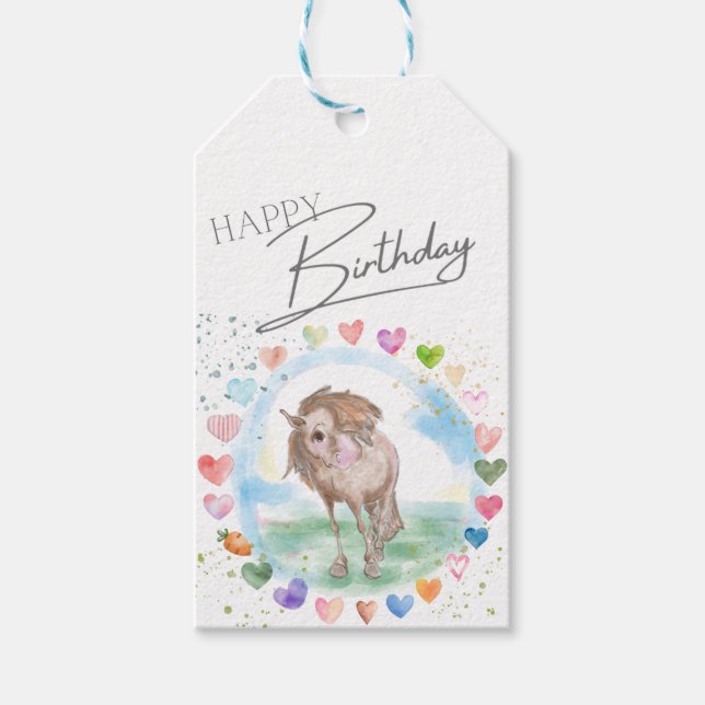 Pferde Geschenkanhänger für Pferdemädchen Presentetikett (Framsidan)