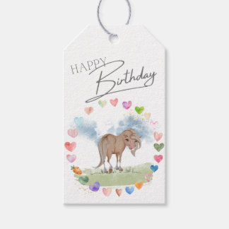Pferde Geschenkanhänger mit süssem Pony und Herzen Presentetikett