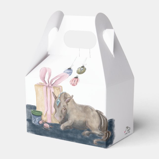 Pferde- Geschenkbox- Weihnachtsmotiv mit Pferd Presentaskar (Framsidan Sidan)
