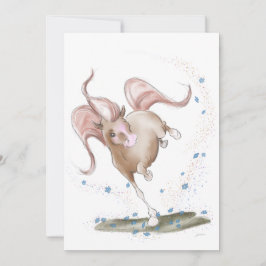 Pferde Karte, Pferde Illustration mit Blumen Julkort