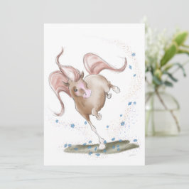 Pferde Karte, Pferde Illustration mit Blumen Julkort