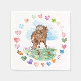 Pferde-Serviette für Kinderanlass, Pferdemädchen Pappersservett