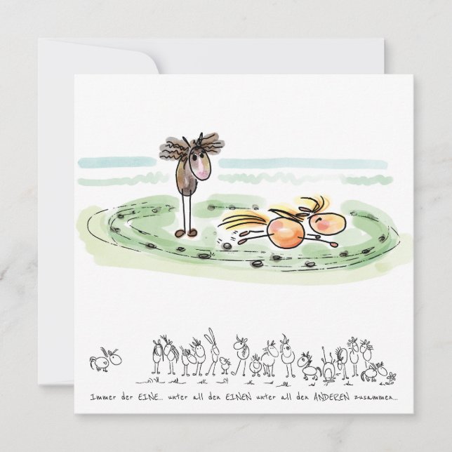 Pferdekarte – Grusskarte für Pferdeliebhaber Julkort (Framsida)