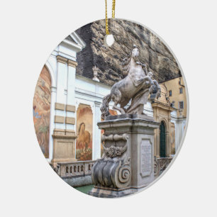 Pferdeschwemme Salzburg Österrike Julgransprydnad Keramik