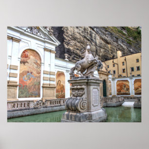 Pferdeschwemme Salzburg Österrike Poster