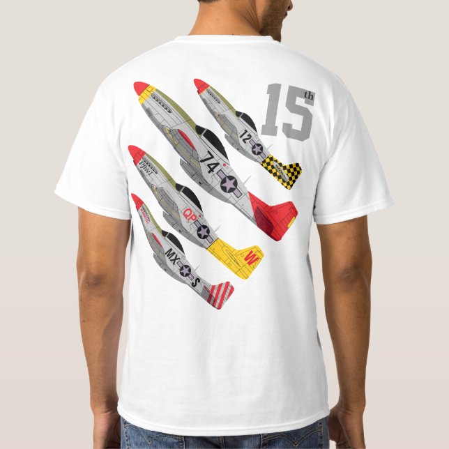 Pfive1 P-51 "15th flygvapen ", Tee Shirt (Baksida)