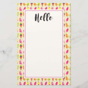 PFOSIKTER OCH Ice Cream Colorful Summer Mönster Brevpapper