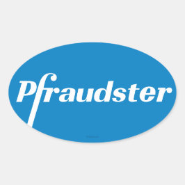 Pfraudster - Pfizer Classic Logotyp Parody Sticker Ovalt Klistermärke