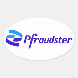 Pfraudster - Pfizer Logotyp Parody Stickers Ovalt Klistermärke