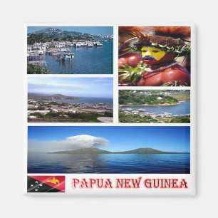 PG - Papua Nya Guinea - mosaikkollage Magnet