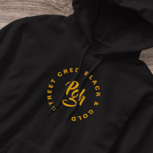 Pgh Active Streetwear Yinzer Black Guld Hoodie