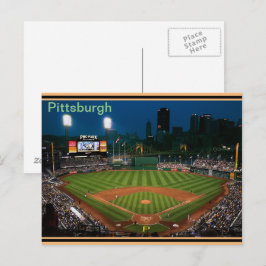 Pgh Post Card PNC Park på natten Vykort