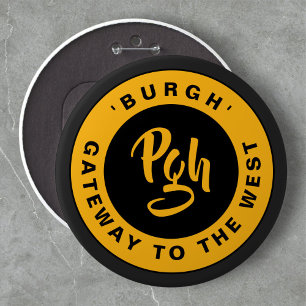 Pgh Yinzer Clasp Anpassningsbar Black Guld Retro B Knapp