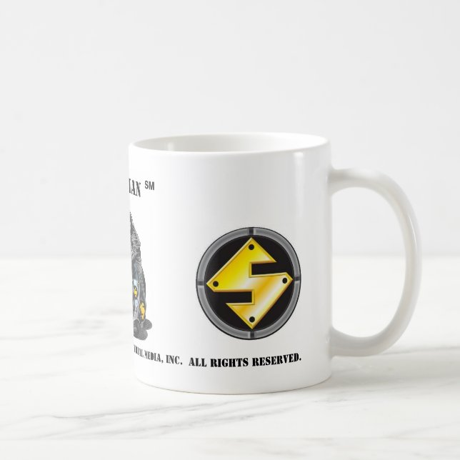 PghSteelMan-600dpi-Ink-1 crop-logo-1, Logo-2-s… Kaffemugg (Höger)