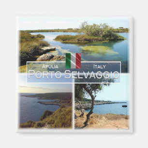 PGL002 PORTO SELVAGGIO, Apulien, Italien ,Kylskåp Magnet