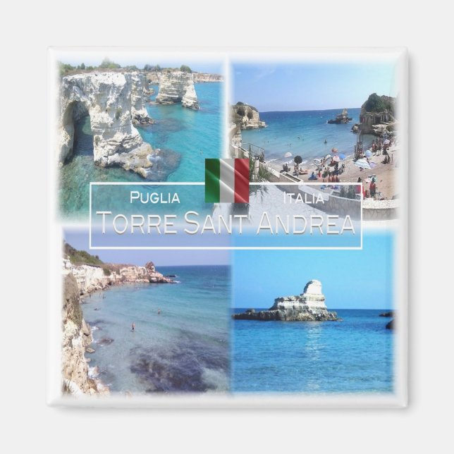 PGL013 TORRE SANT'ANDREA, SALENTO, Apulia Fridge Magnet (Framsidan)