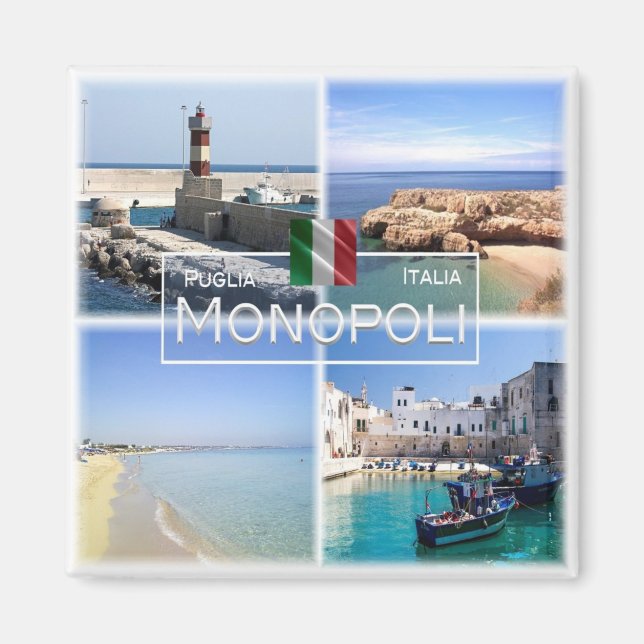 PGL019 MONOPOLI - Apulien - Italien - Fridge Magnet (Framsidan)