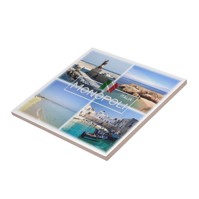 PGL019 MONOPOLI, Apulien, Italien Kakelplatta (Sidan)