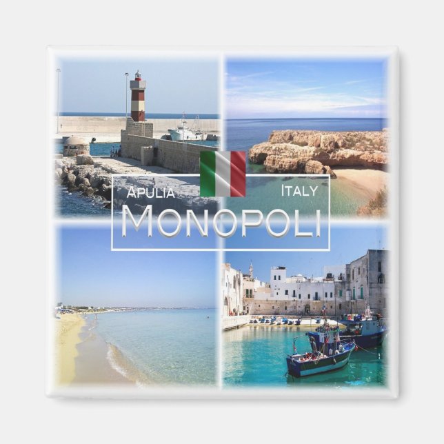 PGL020 MONOPOLI - Apulien - Italien - Fridge Magnet (Framsidan)