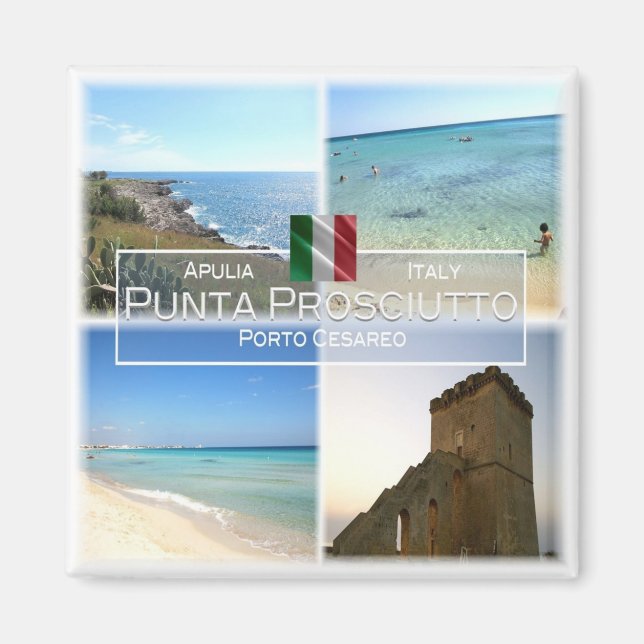 PGL022 PUNTA PROSCIUTTO, Apulia, Fridge Magnet (Framsidan)