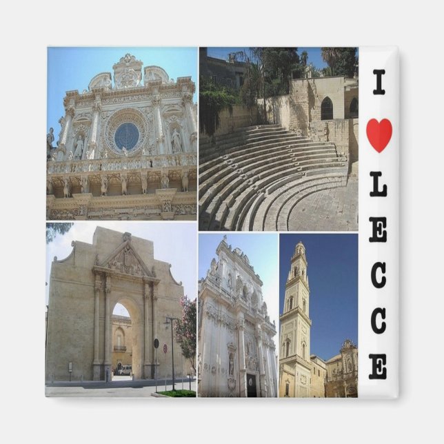 PGL031 LECCE, SALENTO, I Kärlek, Apulia, Fridge Magnet (Framsidan)