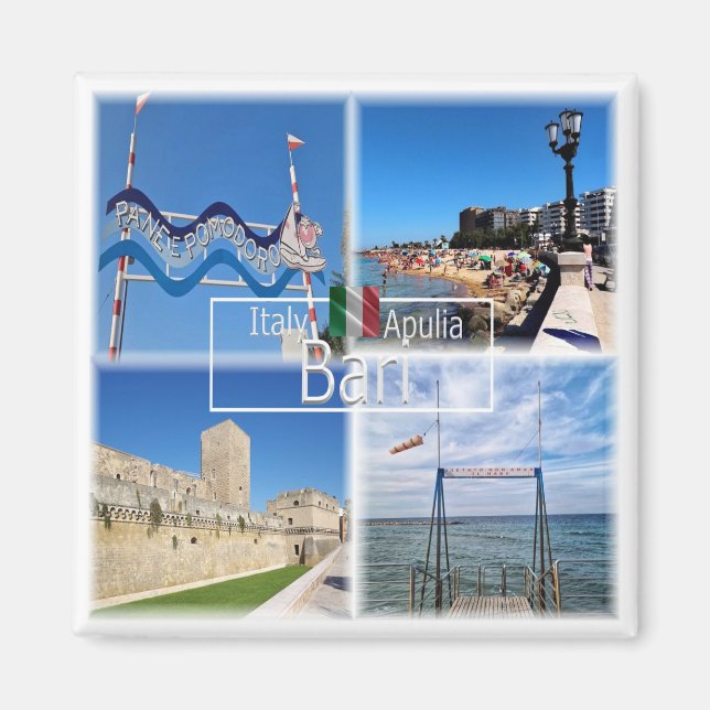 PGL044 BARI, strandruta e pomodoro, kylskåp Magnet (Framsidan)