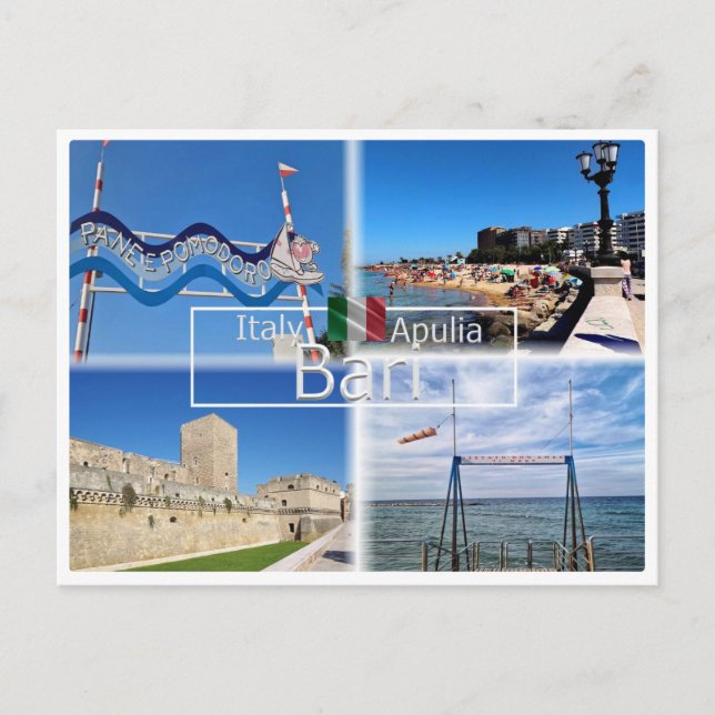 PGL044 BARI, strandruta e pomodoro Vykort (Framsida)