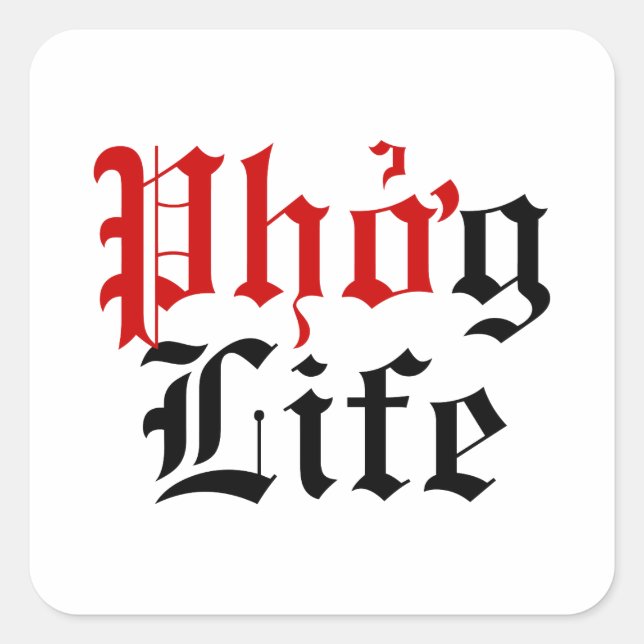 Phở g Life Fyrkantigt Klistermärke (Framsida)