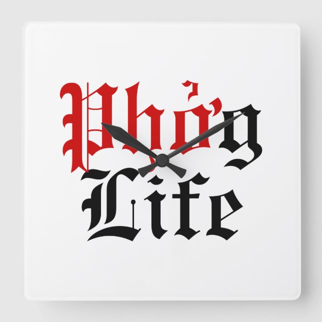 Phởg Livet Fyrkantig Klocka (Framsida)