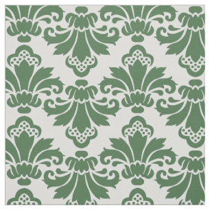 PH&D Antique Damask Fabric Mörk grönt/Vit Tyg