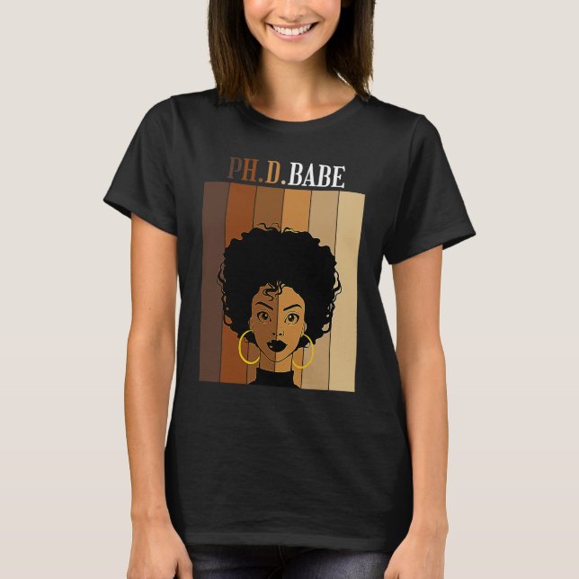 PH D Babe PhD Doktorat Student Studenten Black A T Shirt (Framsida)