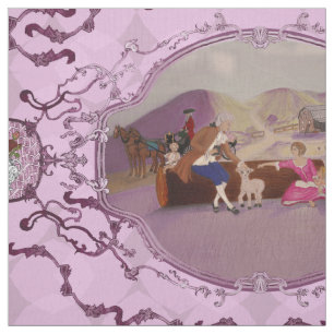 PH&D Fransk Toile Fabric Raspberry Rosa Tyg