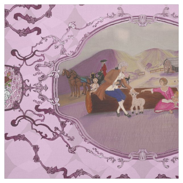 PH&D Fransk Toile Fabric Raspberry Rosa Tyg (Provkarta)