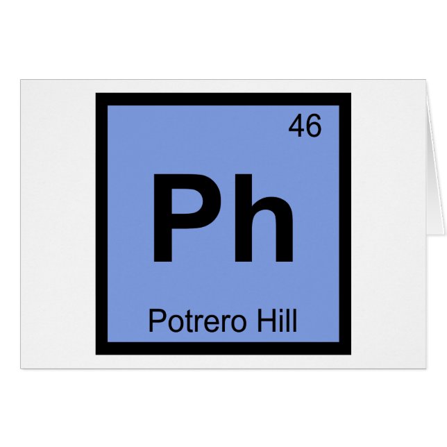 Ph - Potrero Backe San Francisco Chemistry Symbol Hälsningskort (Framsidan Horizontal)