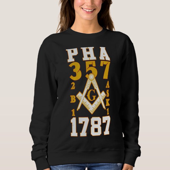 Pha 357 Mason 1987 2b1ask1 Compass Square Pappor T Shirt (Framsida)