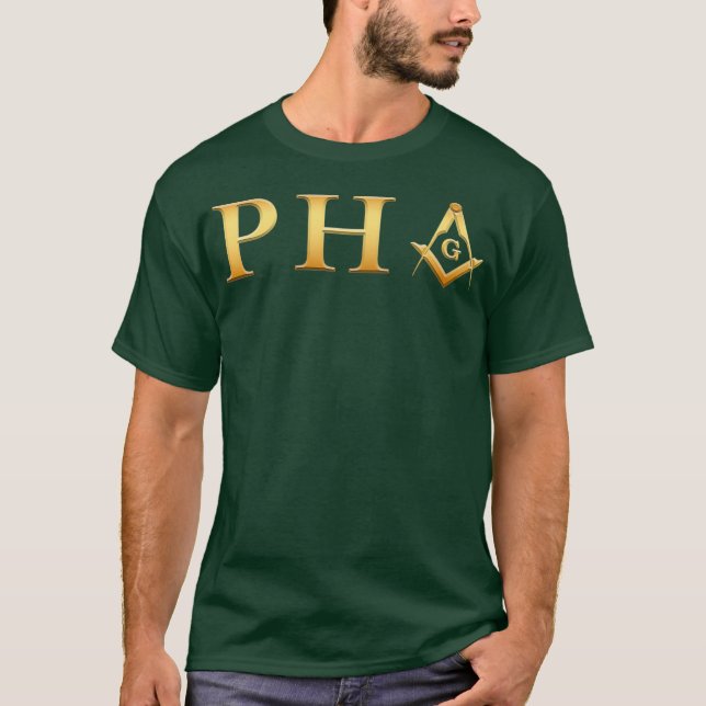 PHA Freemason Prince Hall Mason Masonic Premium T Shirt (Framsida)