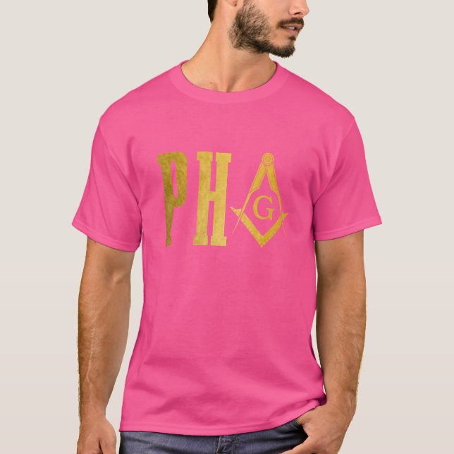 Pha Prince Hall Mason Freemason Masonic Square & C T Shirt (Framsida)