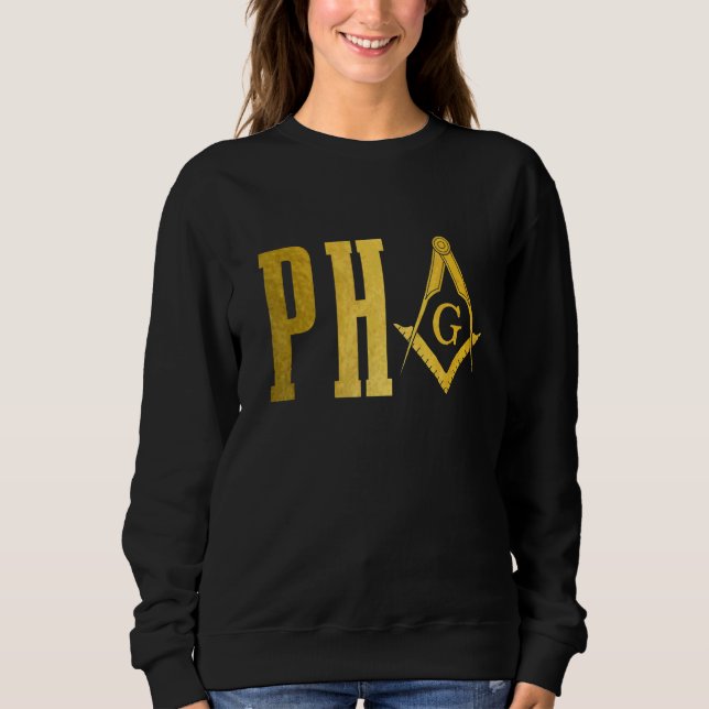 Pha Prince Hall Murare Frimurare Masonic Square &  T Shirt (Framsida)