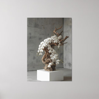 Phalaenopsis White × Driftwood – Ascending Flow Canvastryck