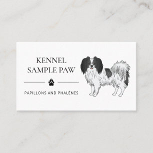 Phalène med svarta detaljer hund kennel och uppföd visitkort