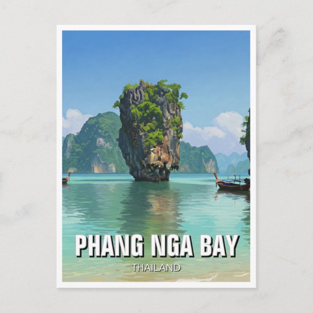 Phang Nga Bay Thailand Travel Vykort (Framsida)