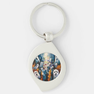 Phantom Charm Swirl Silverfärgad Nyckelring